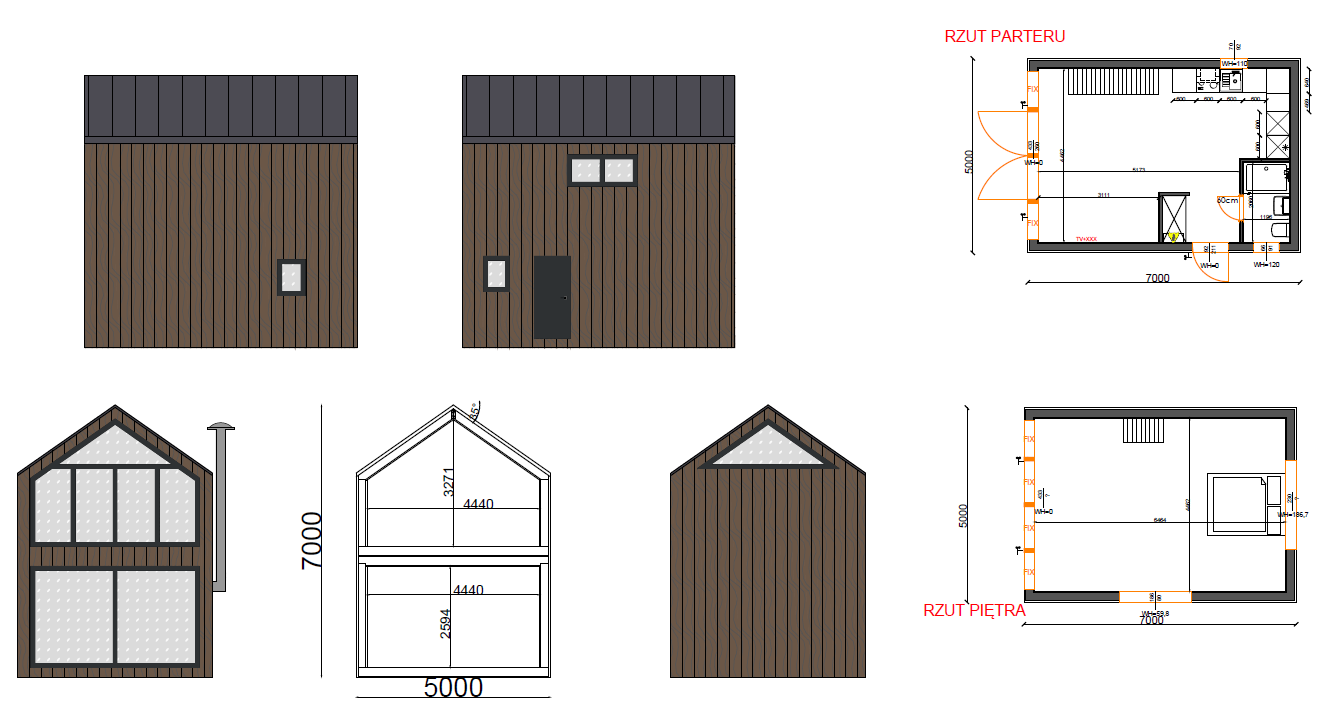 Rozkład pomieszczeń - dom modułowy VERDAL